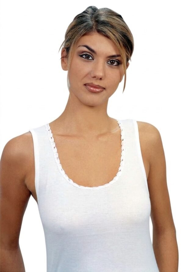 Canotta spalla larga macramé cotone Leable 1406/1455