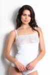 Canotta spalla stretta pizzo Rossoporpora DR670