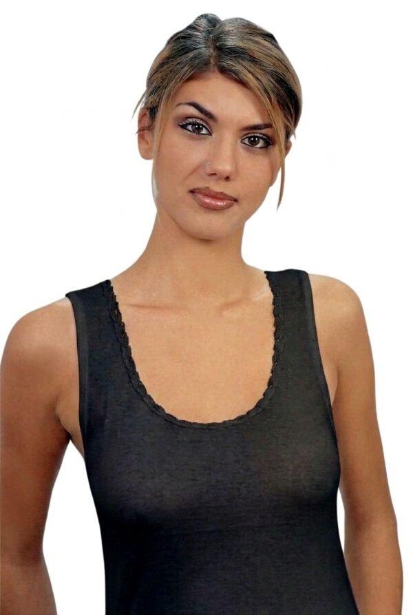 Canotta spalla larga macramé cotone Leable 1406/1455