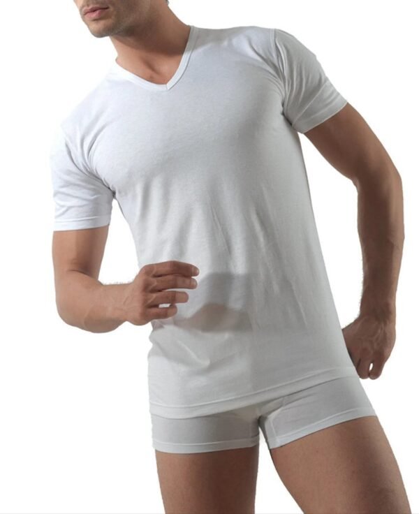 Maglia mezza manica scollo a V Rossoporpora 20/20