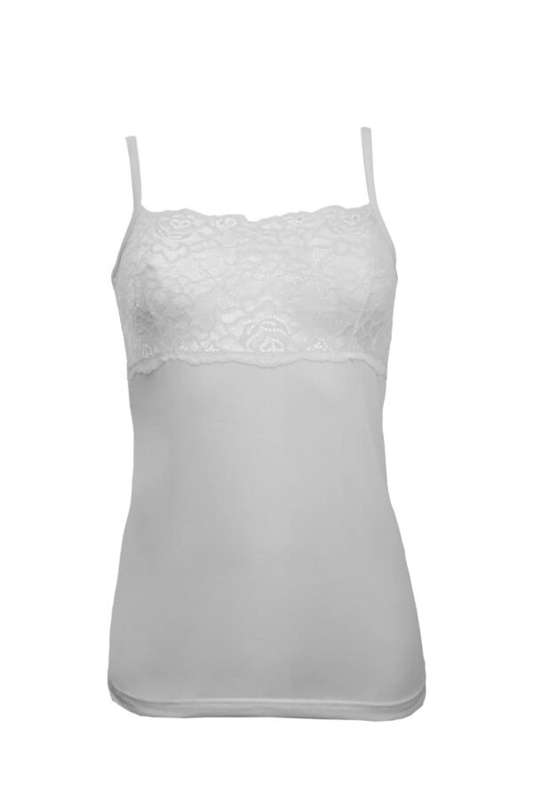 Canotta spalla stretta pizzo Rossoporpora DR670