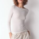 Maglia manica lunga scollo a barca Cashmere Cotonella GD278