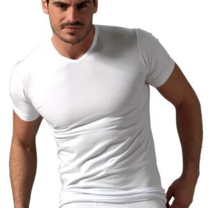 Maglia mezza manica collo a V modal Rossoporpora 056