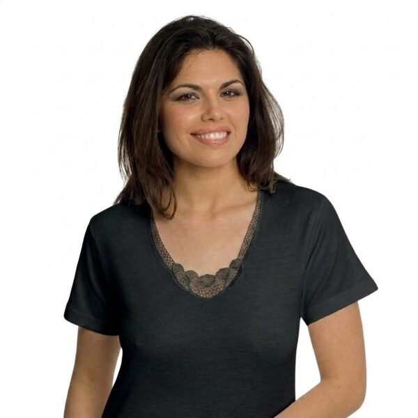 Maglia mezza manica macramé lana cotone Leable 95