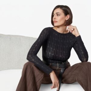 Maglia manica lunga girocollo Cashmere – 3D Treccia MYSUBLIME