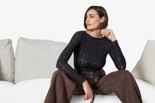 Maglia manica lunga girocollo Cashmere – 3D Treccia MYSUBLIME