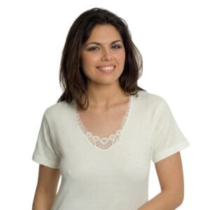 Maglia mezza manica macramƩ lana cotone Leable 95