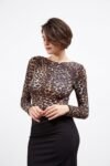 Maglia manica lunga girocollo Cashmere – Animalier Leopard MYSUBLIME