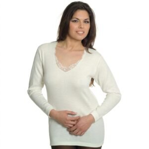 Maglia manica lunga macramƩ lana cotone Leable 96