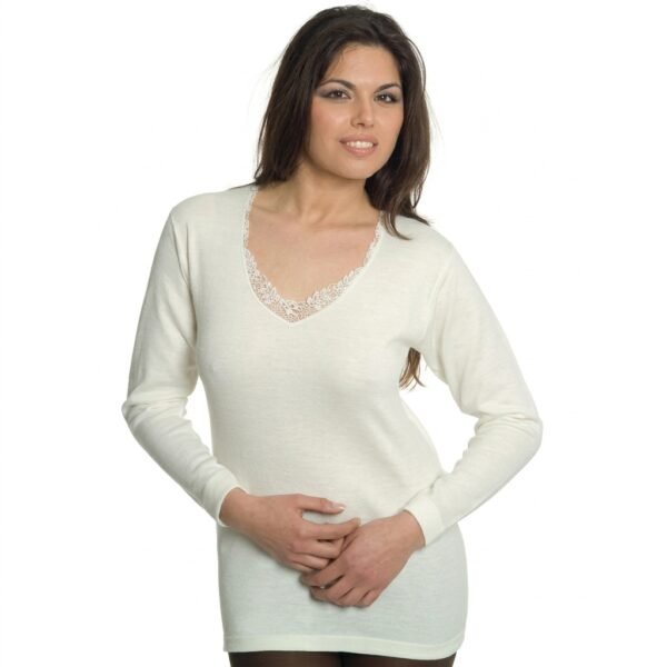Maglia manica lunga macramé lana cotone Leable 96