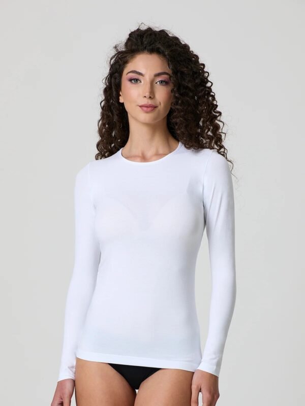 Maglia manica lunga giro cotone elasticizzato Jadea 4055