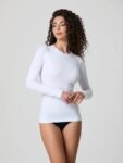 Maglia manica lunga giro cotone elasticizzato Jadea 4055