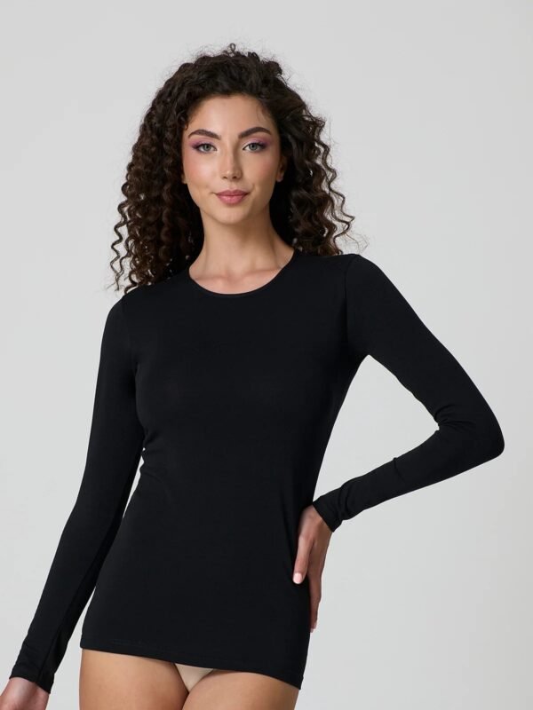 Maglia manica lunga giro cotone elasticizzato Jadea 4055