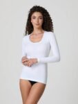 Maglia manica lunga scollo lollo cotone elasticizzato Jadea 4056