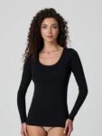 Maglia manica lunga scollo lollo cotone elasticizzato Jadea 4056