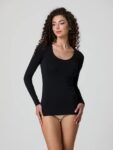 Maglia manica lunga scollo lollo cotone elasticizzato Jadea 4056