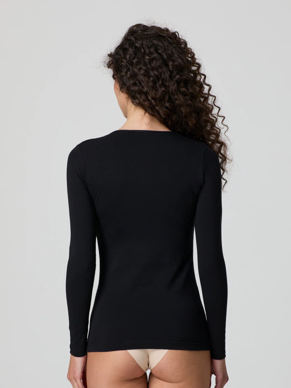 Maglia manica lunga scollo lollo cotone elasticizzato Jadea 4056
