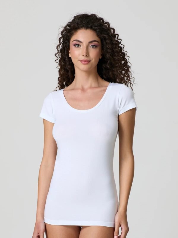 Maglia mezza manica cotone modal scollo tondo Jadea 4181