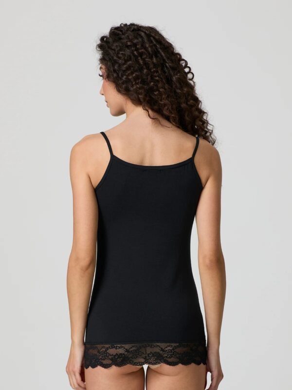 Canotta spallina stretta pizzo cotone modal Jadea 4327