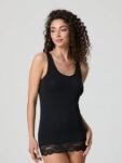 Canotta spalla larga pizzo cotone modal Jadea 4328